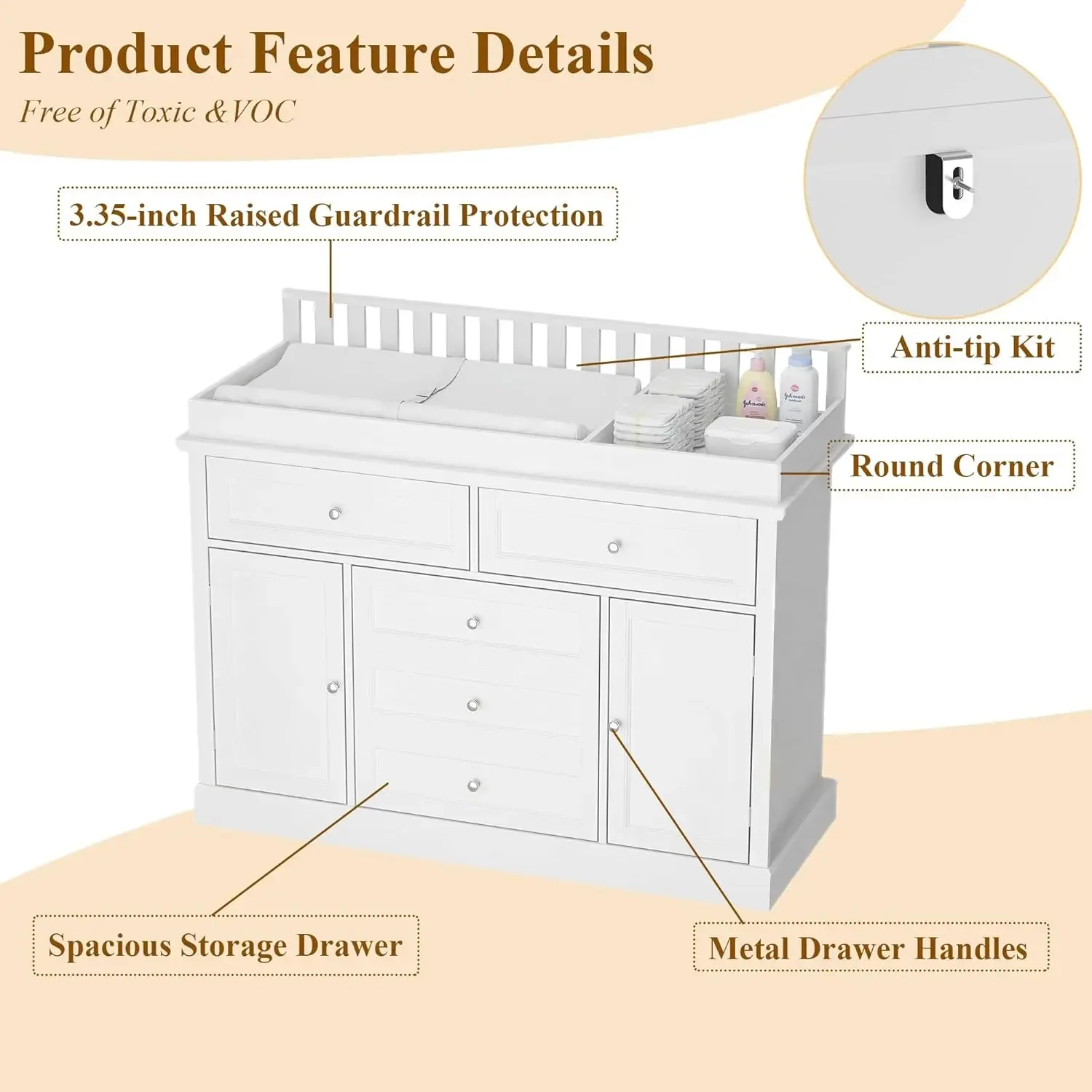 46 Baby Dresser with Changing  - Baby Nursery Dresser Changing Table 评论和价格
