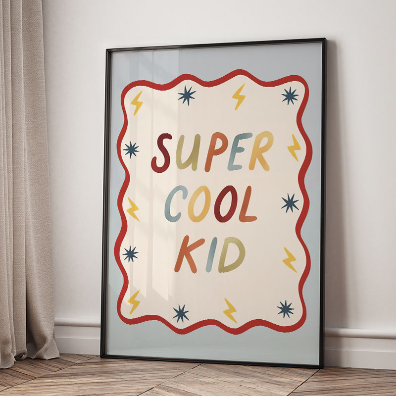 Funny Cartoon Super Cool Kid N - Baby Nursery Animal Pictures 评论和价格